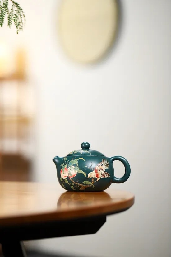 Premium Yixing Zisha Teapot - Yang Junbao Handcrafted Republic Green Clay 2