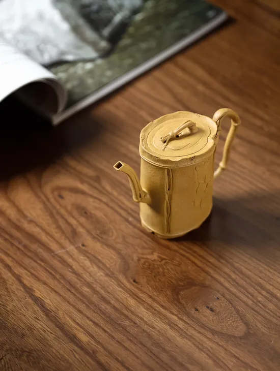 Premium Yixing Clay Teapot | Handcrafted Bamboo Design, 150cc Artisan Teapot 2