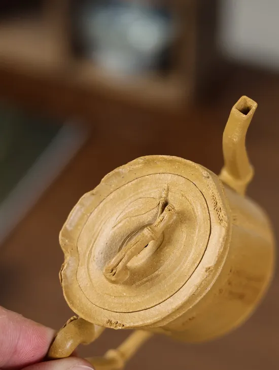 Premium Yixing Clay Teapot | Handcrafted Bamboo Design, 150cc Artisan Teapot 3