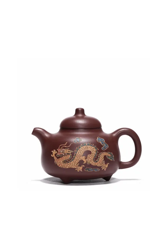 Yixing Teapot with Dragon Carving | Handcrafted Zisha Clay Pot 6