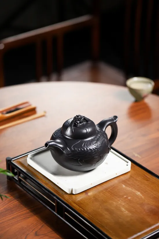 Yixing Zisha Teapot - Yunlong Dragon Cloud Design, National Craft Artist 3