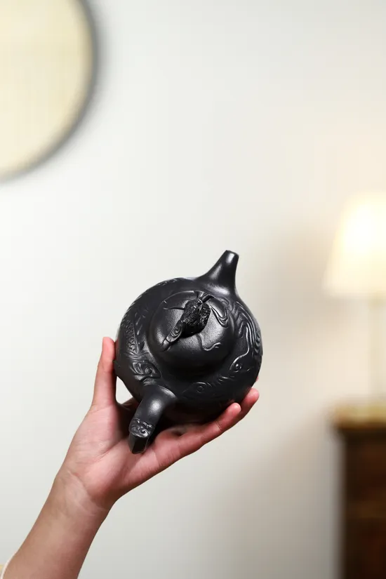 Yixing Zisha Teapot - Yunlong Dragon Cloud Design, National Craft Artist 5