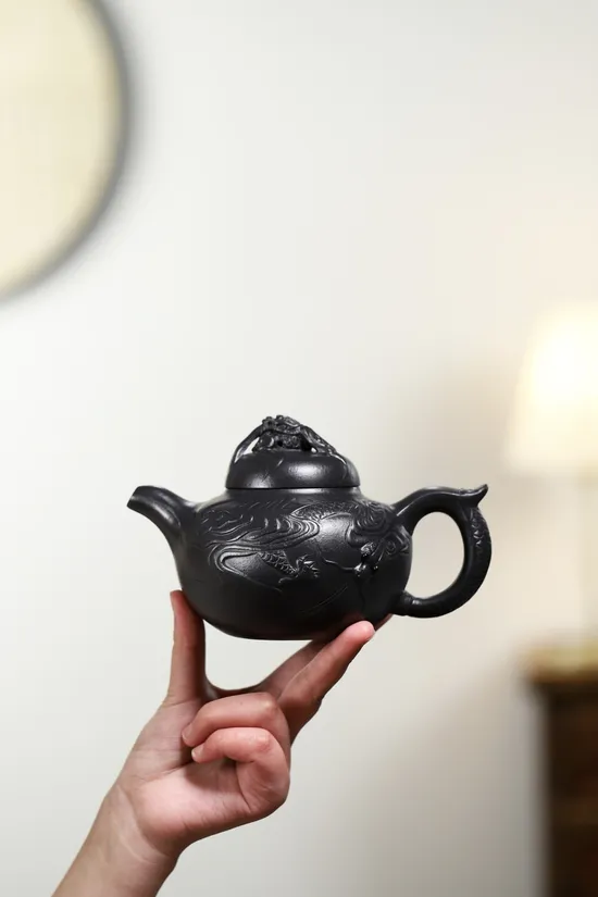 Yixing Zisha Teapot - Yunlong Dragon Cloud Design, National Craft Artist 7