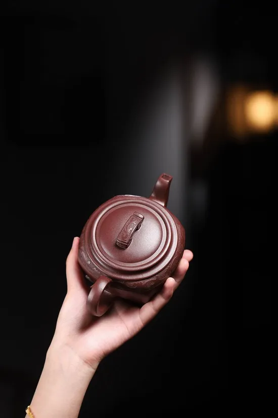 Yixing Zisha Teapot Four Seasons Ruyi | Handcrafted Purple Clay Art 9
