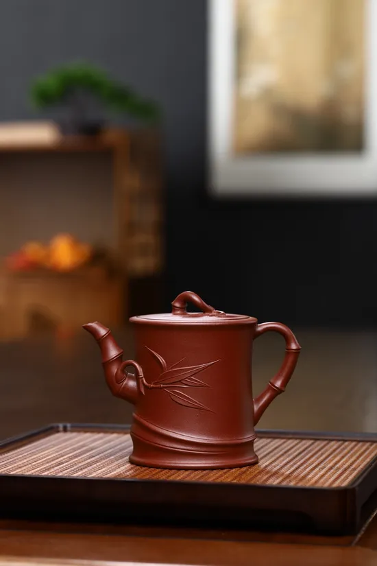 Yixing Zisha Teapot | Authentic Bamboo Design Clay Teapot 6