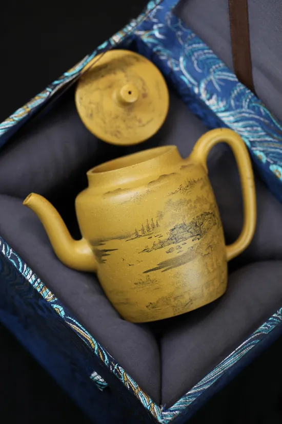Premium Yixing Teapot | Handcrafted Golden Clay Artisan Pottery 2