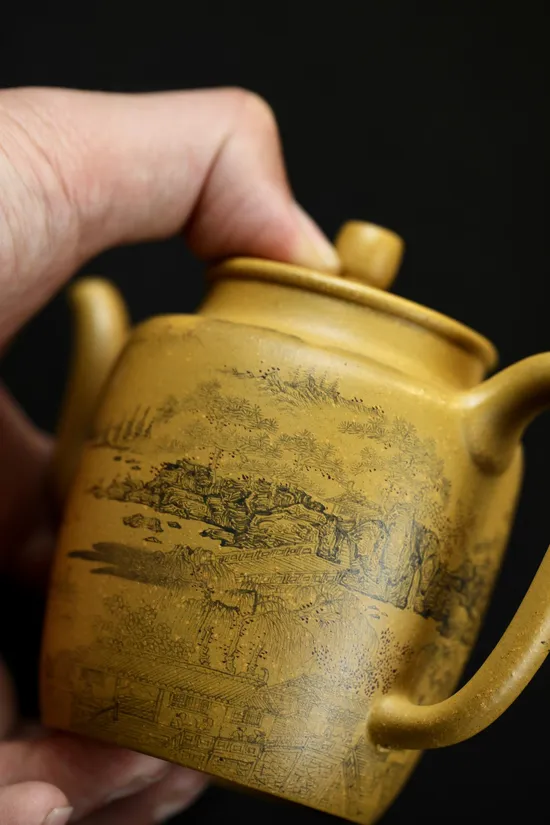 Premium Yixing Teapot | Handcrafted Golden Clay Artisan Pottery 4