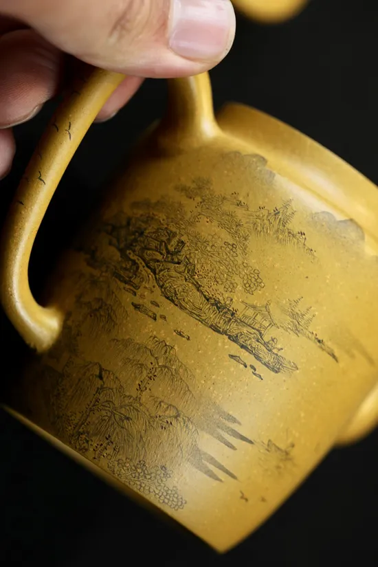 Premium Yixing Teapot | Handcrafted Golden Clay Artisan Pottery 9