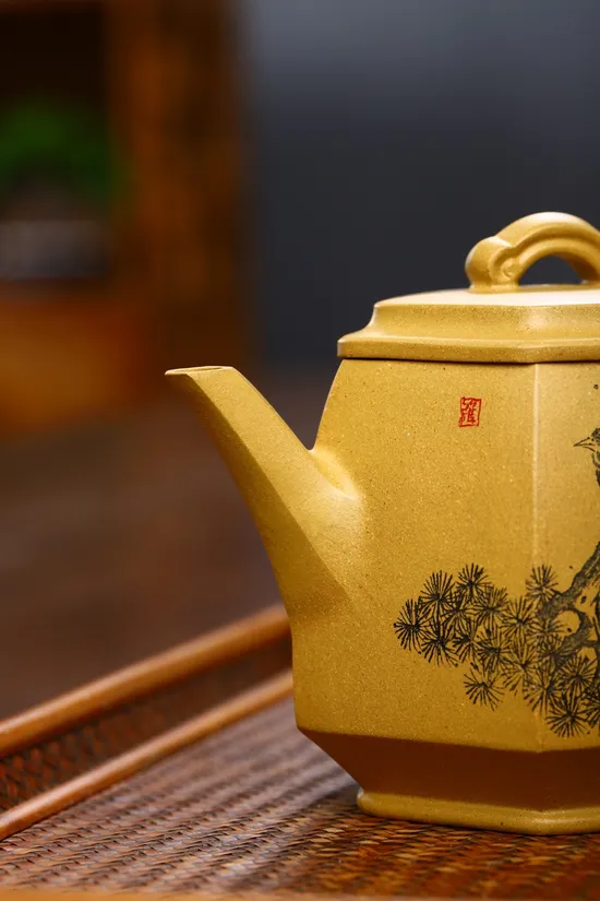 Yixing Zisha Teapot - Rare Golden Clay Artisan Teapot Collection 6
