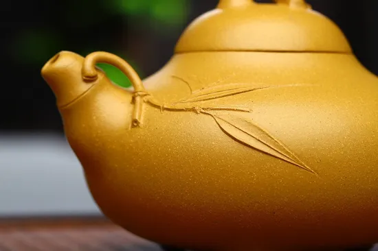 Premium Yixing Clay Teapot | Handcrafted Bamboo Design Artisan Teaware 2