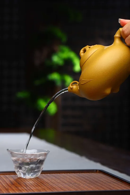 Premium Yixing Clay Teapot | Handcrafted Bamboo Design Artisan Teaware 7