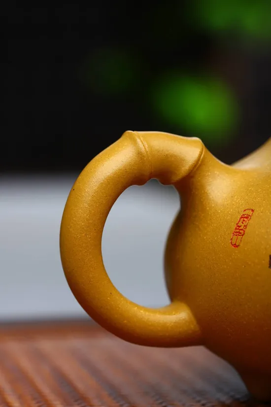 Premium Yixing Clay Teapot | Handcrafted Bamboo Design Artisan Teaware 9