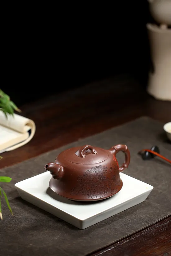 Handcrafted Yixing Zisha Teapot Ruyi Bamboo | Artisan Clay Teapot Collectible 1