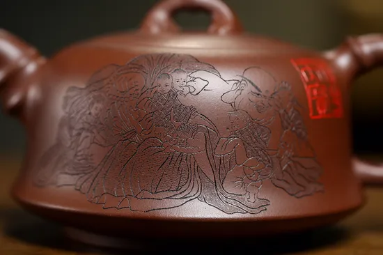 Handcrafted Yixing Zisha Teapot Ruyi Bamboo | Artisan Clay Teapot Collectible 4