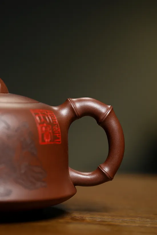 Handcrafted Yixing Zisha Teapot Ruyi Bamboo | Artisan Clay Teapot Collectible 7