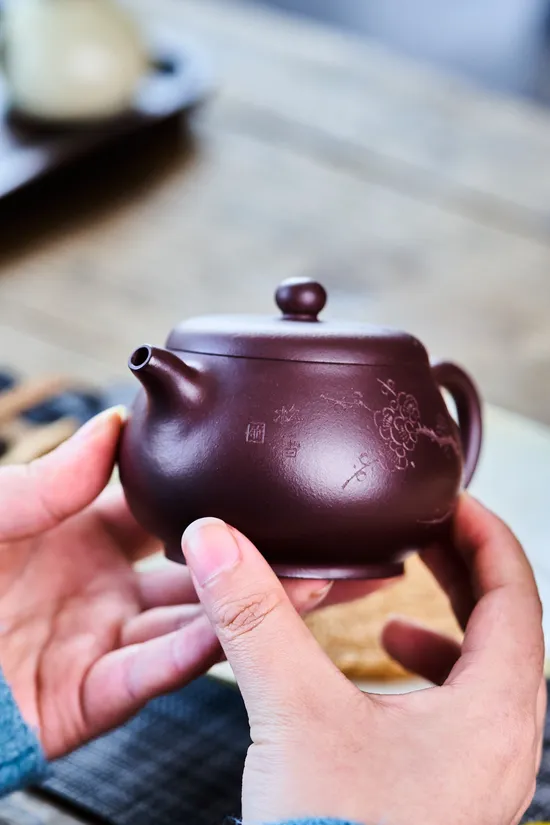 Yixing Clay Teapot - Handcrafted Purple Clay Pot by Artist Jiang Rongsheng 6