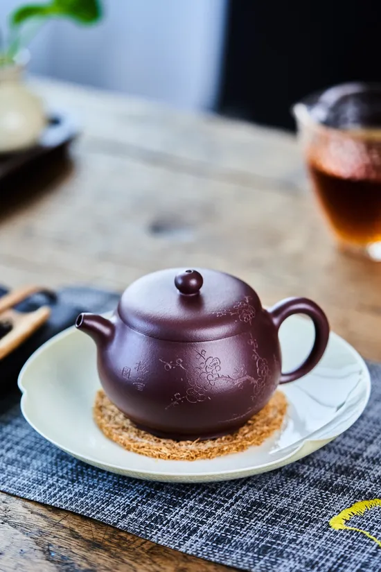 Yixing Clay Teapot - Handcrafted Purple Clay Pot by Artist Jiang Rongsheng 7