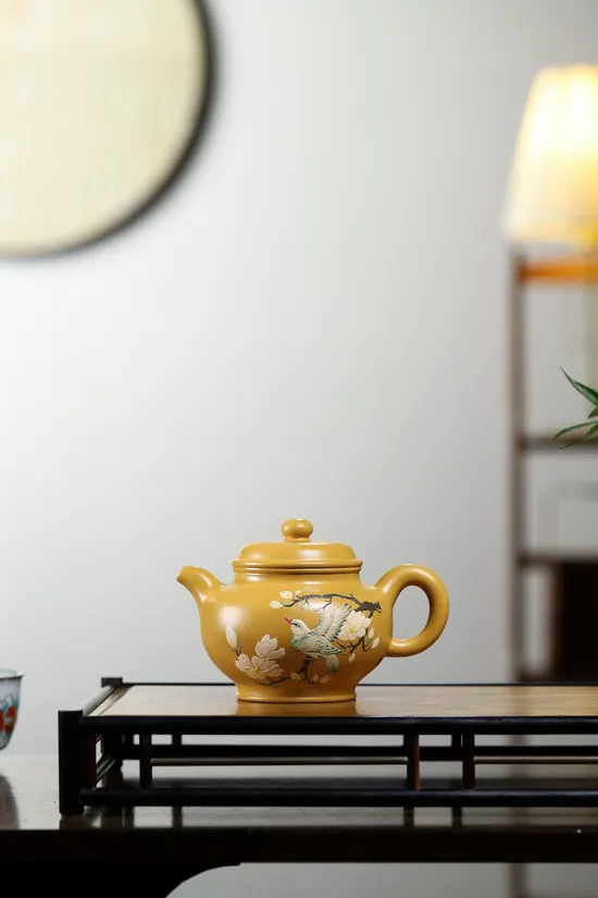 Premium Yixing Zisha Teapot | Golden Vermilion Clay | Handcrafted Collectible 7