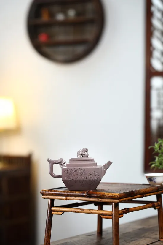 Premium Yixing Zisha Teapot - Tianqing Clay, Mastercrafted Lion Bridge Design 7
