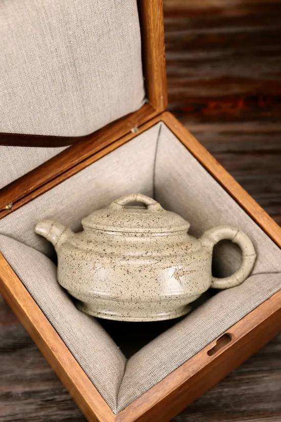 Zisha Teapots: Double Line Bamboo Drum | Wujin sand clay 4
