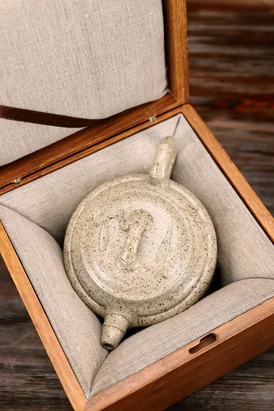 Zisha Teapots: Double Line Bamboo Drum | Wujin sand clay 6