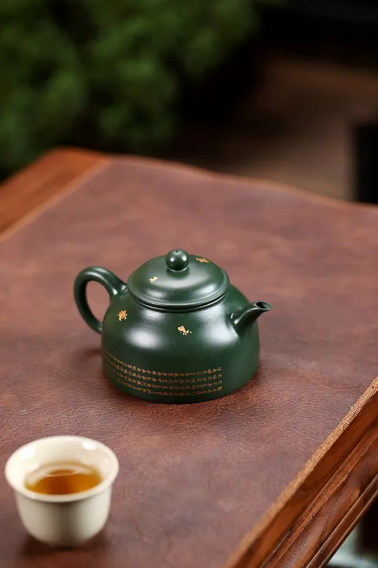 Yixing Zisha Teapot - Handcrafted Sumatra Green Clay Design 5