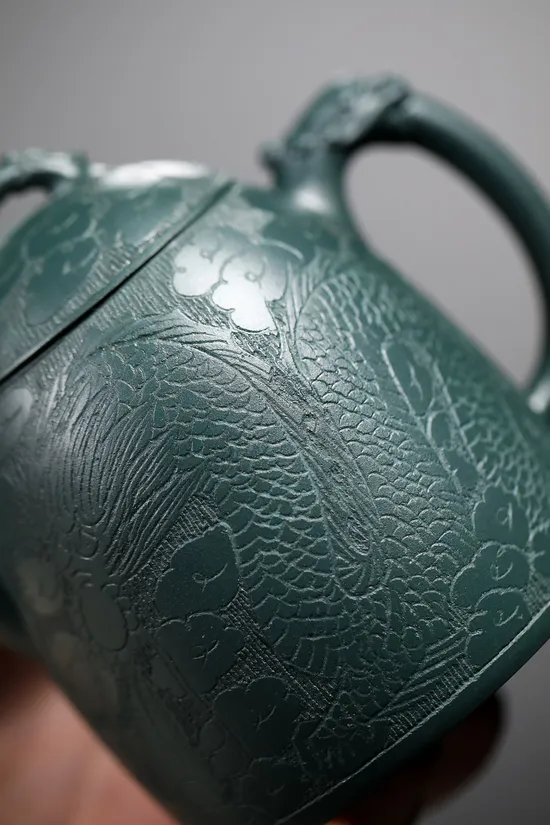 Premium Yixing Zisha Clay Teapot: Dragon QinQuan Artisan Craft 4