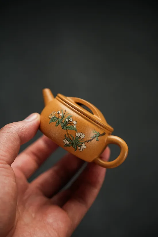 Zisha Teapots: Huangjin Duan Ni clay | 60cc capacity | Mini Han Tile design 5