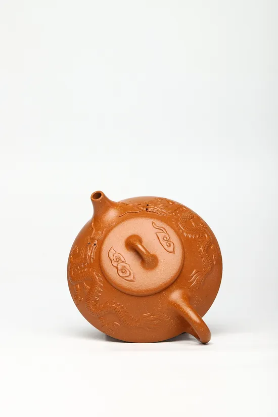 Zisha Teapots: Coiled Dragon Stone Pot | crab yellow duan clay 4