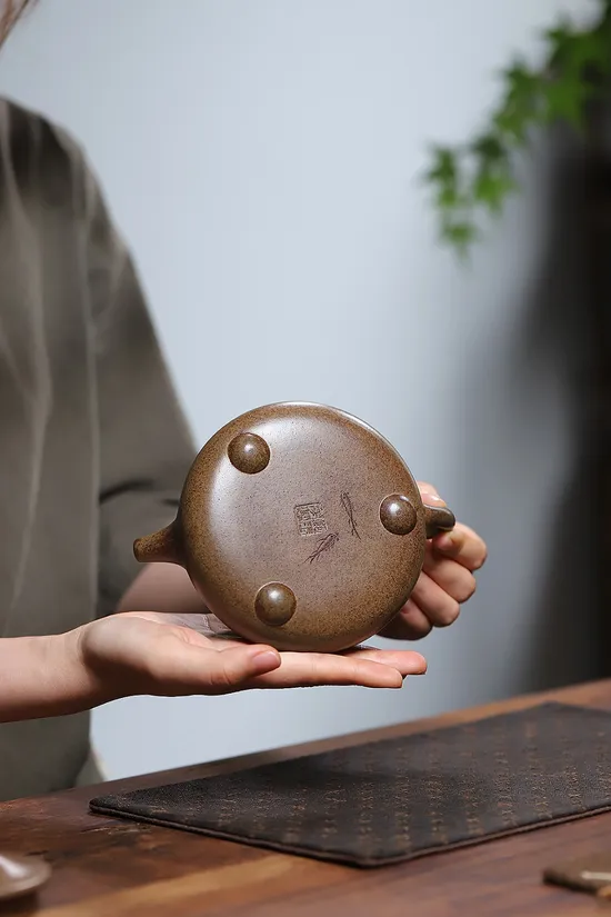 Golden Clay Yixing Teapot | Handcrafted Collectible Artistry 3