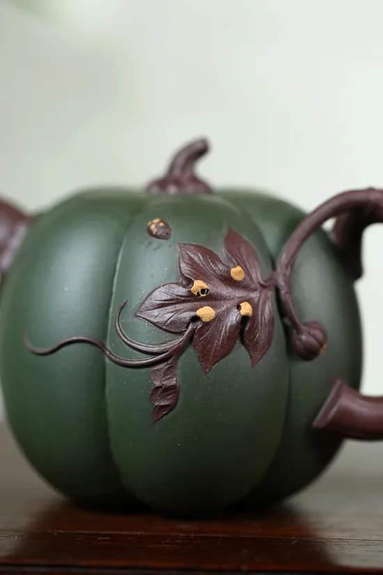 Yixing Zisha Teapot | Artisan Pumpkin Design | 270cc Clay Teapot 3