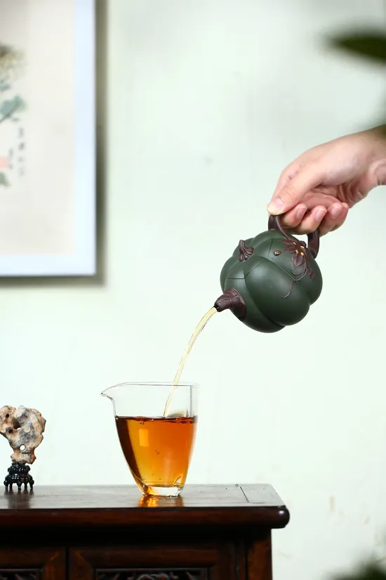 Yixing Zisha Teapot | Artisan Pumpkin Design | 270cc Clay Teapot 5
