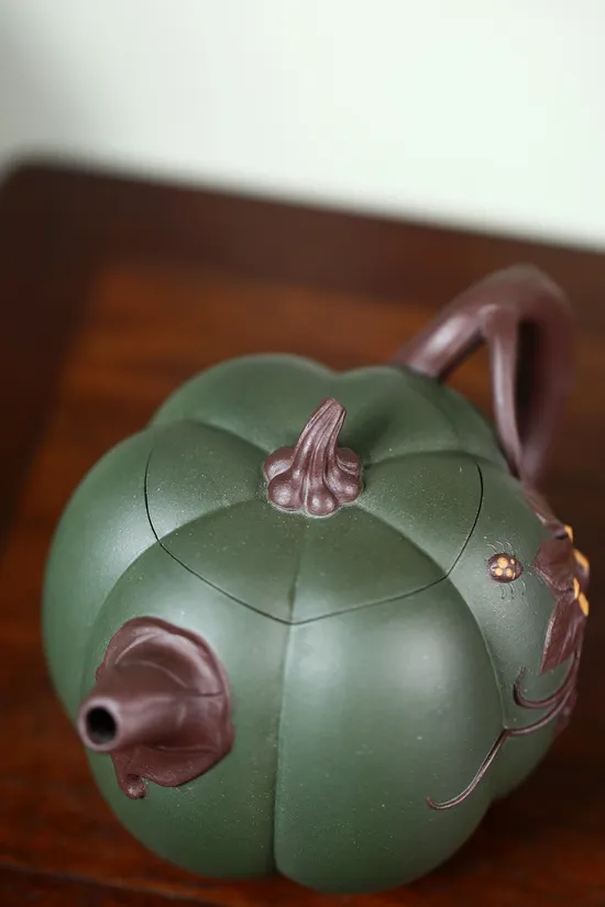 Yixing Zisha Teapot | Artisan Pumpkin Design | 270cc Clay Teapot 7