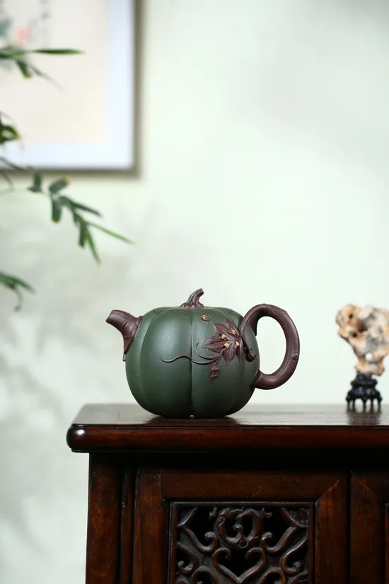 Yixing Zisha Teapot | Artisan Pumpkin Design | 270cc Clay Teapot 8