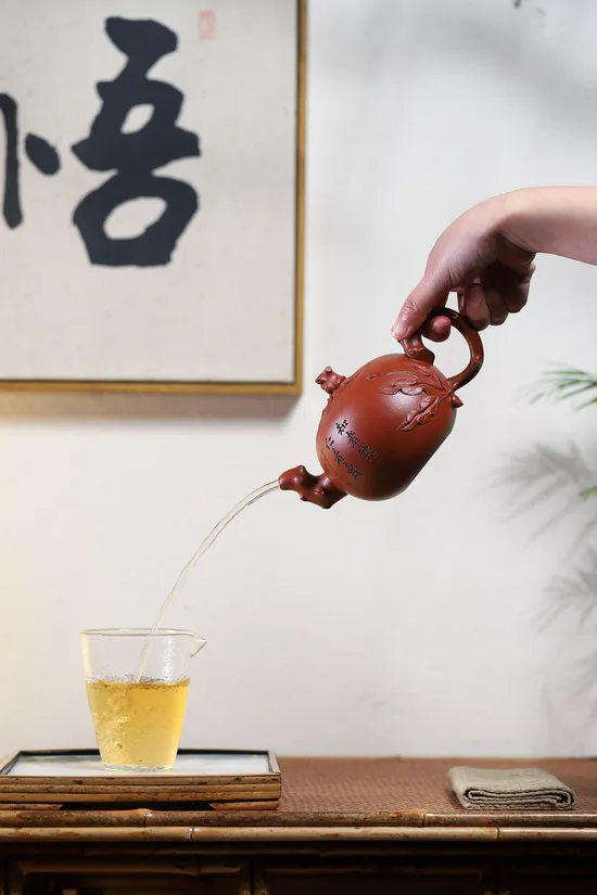 Artisan Yixing Clay Teapot | Handmade Collectible | Longevity Design 5