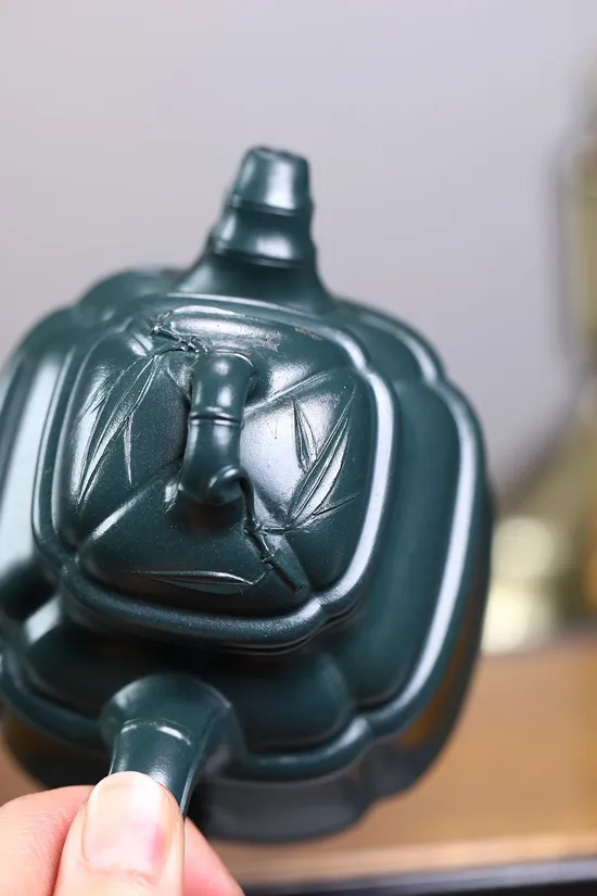 Yixing Teapot Collector's Piece - Handcrafted Sumatra Blue Clay Artistry 1