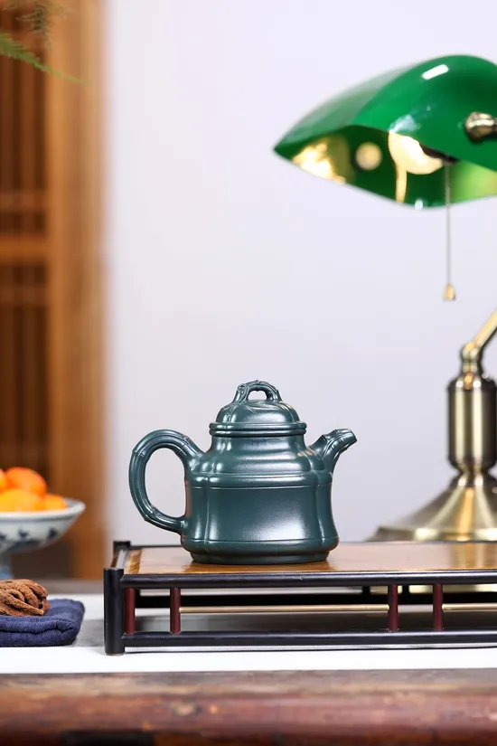 Yixing Teapot Collector's Piece - Handcrafted Sumatra Blue Clay Artistry 6