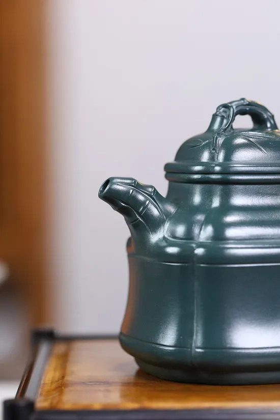 Yixing Teapot Collector's Piece - Handcrafted Sumatra Blue Clay Artistry 8