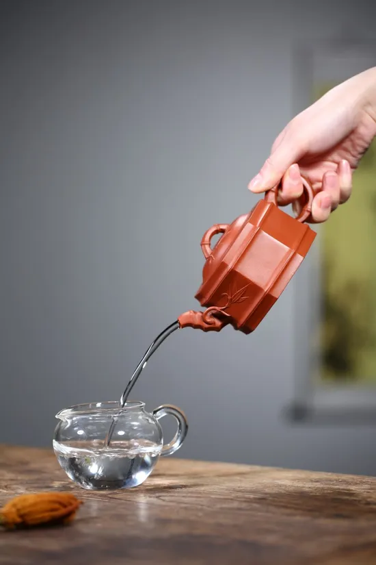 Yixing Zisha Teapot | Handcrafted Collectible Bamboo Design 4