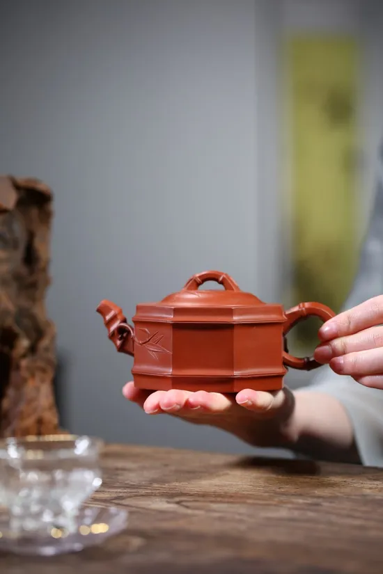 Yixing Zisha Teapot | Handcrafted Collectible Bamboo Design 5