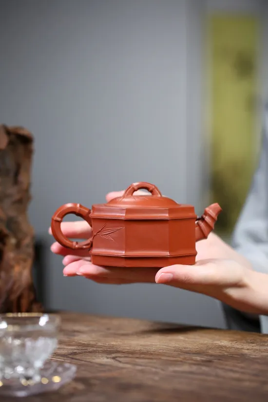 Yixing Zisha Teapot | Handcrafted Collectible Bamboo Design 6