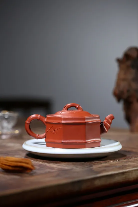 Yixing Zisha Teapot | Handcrafted Collectible Bamboo Design 7