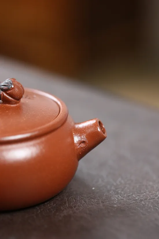 Handcrafted Yixing Zisha Teapot - Artistic Persimmon Design Clay Pot 7