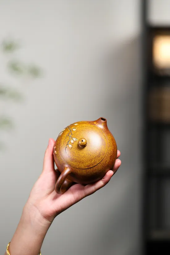 Yixing Zisha Teapot - Yang Junbao Handcrafted Xishi Clay Pot 6