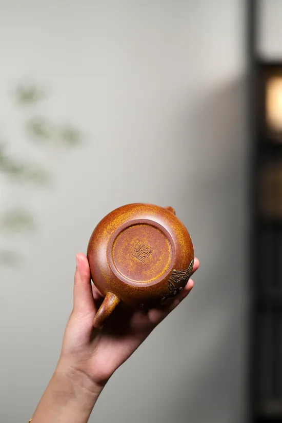 Yixing Zisha Teapot - Yang Junbao Handcrafted Xishi Clay Pot 7