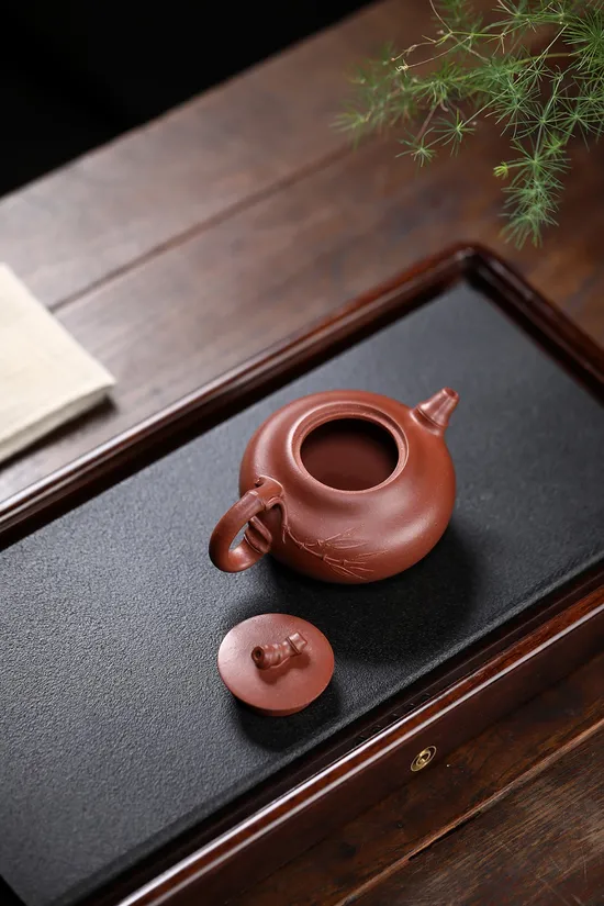 Premium Yixing Clay Teapot | Handcrafted Bamboo Design & Ancient Craft 4