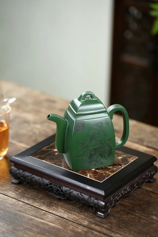 Zisha Teapots: original mine green clay | national-level master 4