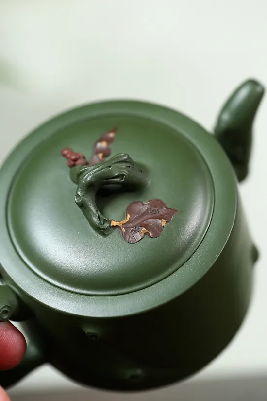 Yixing Teapot, Artisan Zisha, Republic Green Clay Teapot 3