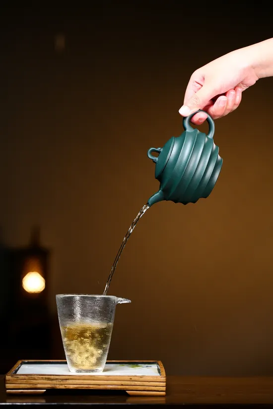 Yixing Teapot Collector's Item - Rare Green Clay, 270CC, Handcrafted by Tang Li 2