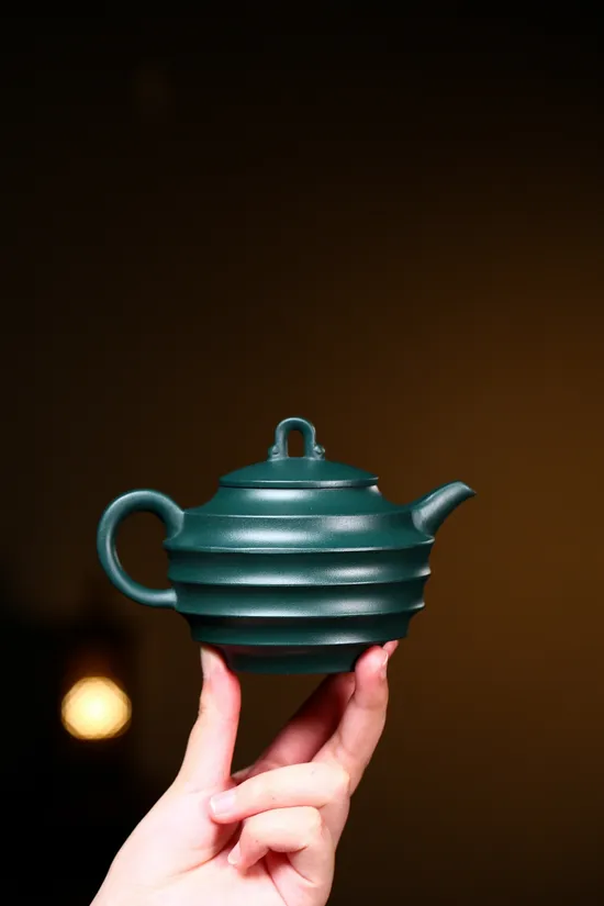 Yixing Teapot Collector's Item - Rare Green Clay, 270CC, Handcrafted by Tang Li 5